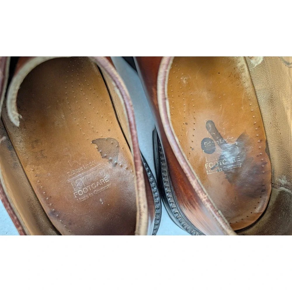 Unbranded Mens 9 EU 43 Cognac Leather Derby Shoes Vibram Soles